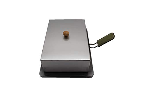 oka-d-art 黒皮鉄板 ミドルサイズ ハイタイプ 【 ステンレス製蓋付き（高さが80mm） 6点セット 】 Ａ４用 (220mm×305mm フラワーグリーン, 3.2)
