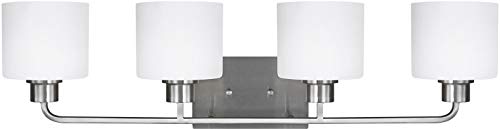 Sea Gull Lighting 4428804-962 Canfield Four-Light Wall / Bath Vanity Style Lights, Brushed Nickel