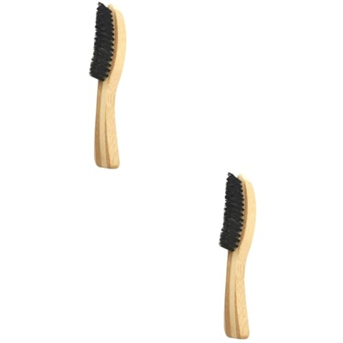 HAPINARY 2pcs Long Handle Wooden Beard Brush Beard Care Accessory for Men for Home/salon
