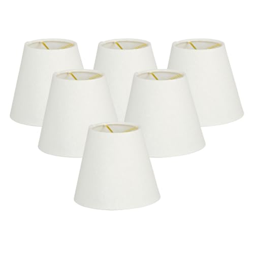 Image of Royal Designs, Inc. CS-1102-5TLNWH-6 Textured Linen Empire Chandelier Shade, 3 x 5 x 4.5, Textured Linen White, 6-Pack