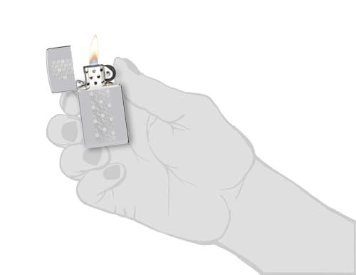 Mechero Zippo Slim cromado con grabado geométrico para uso diario 4