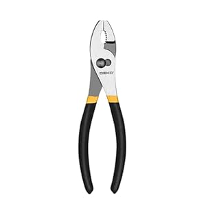 DEKOPRO 8-inch Slip Joint Pliers with Ergonomic Rubber Grip Handle – Rust-Resistant High Carbon Steel Plier Tools for Durability and Reliability