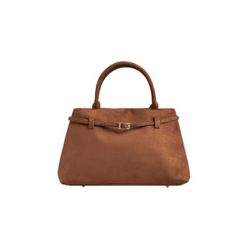 Base'ic Brown Suede Tote Bag - Vegan Brown Suede Purses
