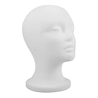 PRETYZOOM Foam Mannequin Head for Wigs Lightweight Sturdy DIY Styling Display Model for Women Wig Hats Hair Cap Practice and Retail Use