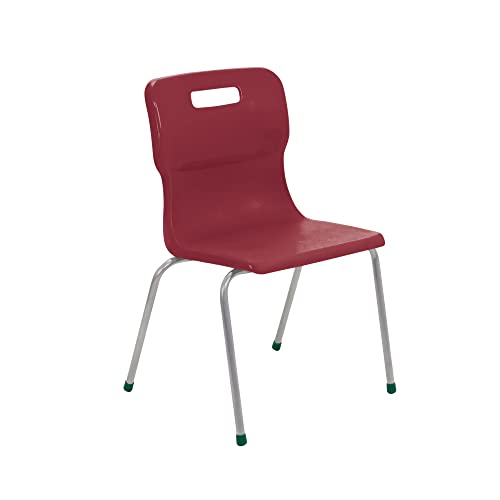 Image of Titan 4-Leg Classroom Chair, Plastic, Burgundy, Size 5