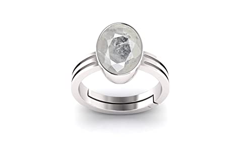 Saphir blanc véritable bague argent massif gemme non traitée de 3.50 ct AA++