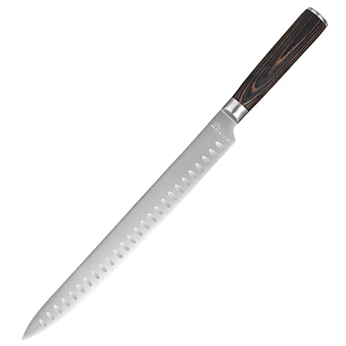 Mairico Premium Carving Knife - 11-Inch Ultra Sharp Brisket Knife With Luxurious Pakkawood Handle And Granton Blade, Designed As Slicing Knife For Meat, Roasts, Bbqs, And More. #TOP2