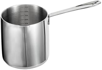 IMEEA Milk Warmer Pot Turkish Coffee Pot 18/10 Tri-Ply Stainless Steel Butter Warmer with Spout (30oz/900ml)