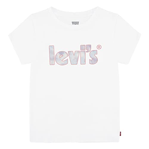 Levi’s Kids Lvg tie dye poster logo ss tee Niñas, White Alyssum, 10 años
