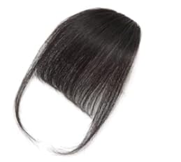 Brown Black 100% Human Hair Clip in Bangs,Women Air Thinning