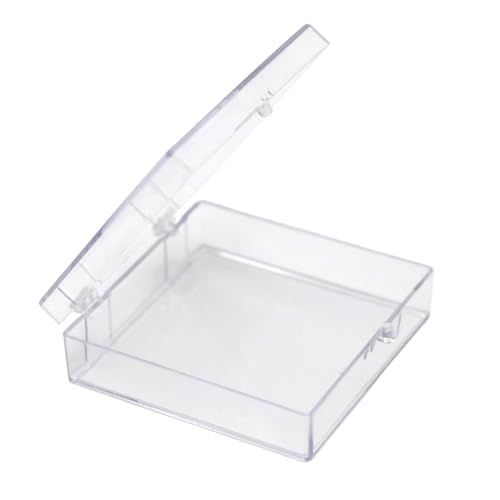Image of 20-Pack Clear Hard Plastic Hinged Lid Storage Containers 2.56 inchL x 2.56 inchW x 0.75 inchH each, Made in USA, Small Acrylic Boxes for Display and Collectibles, by Gary Plastic Packaging