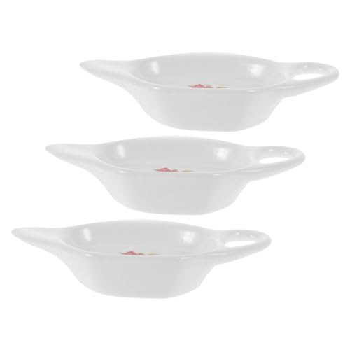 Mobestech 3Pcs Ceramic Tea Bag Holders Smooth Lightweight Seasoning Dishes for Sauce Dessert Multi Purpose Coaster for Home Hotel Tearoom and