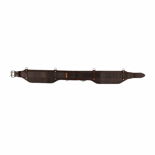 Tourbon Leather Logging Belt Kit Faux Fleece Padded Tool Belts Loggers Felling Belt System for Tree Cutting Electricians Construction Workers Adjustable Waist Fits 33\"-47\"
