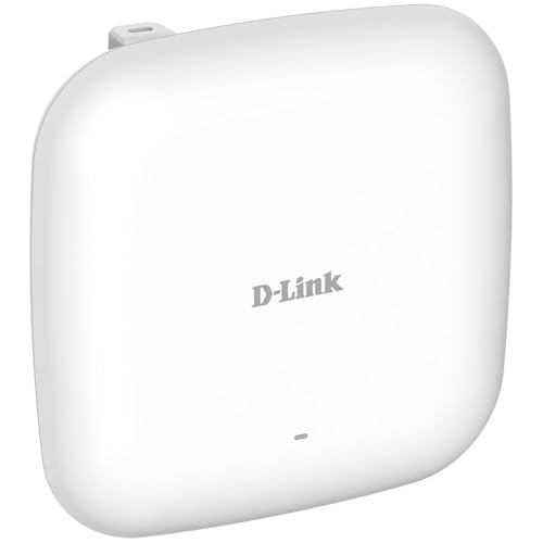 Image of D-Link PoE Access Point WiFi 6 AX1800 Wave 2 Dual Band Wireless Internet Network Compact Design Wall Ceiling Mountable WiFi AC AP (DAP-X2810), White