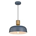Darkaway Pendant Light Fixtures Ceiling Hanging with Hammered Metal Shade, Modern Pendant Light for Kitchen Island Lighting Hanging Lamp Adjustable Height, Medium