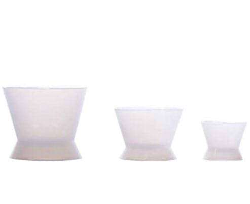 BONEW 3piece Flexible Dental Lab Silicone Mixing Cup Acrylic NonStick Bowl Dappen Dish