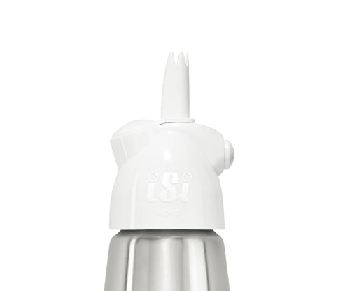 iSi Easy Whip Plus (1 Pint) - Cream Whipper with Stainless Steel Bottle, Easy to Use for Homemade Flavored Toppings, Desserts, Sauces - Compact Kitchen Tool, Great for Beginner Chefs (White)