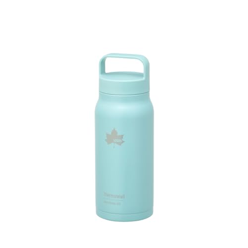 ロゴス（LOGOS） ThermoWall 真空断熱 キャリーボトル（Type608）350ml アッシュブルー 81286083 保冷専用 キャンプ マグボトル 超薄型 スリム設計 軽量 保冷 直飲