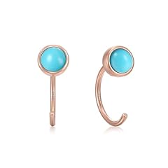 Synthetic Turquoise/Rose Gold Plated Silver