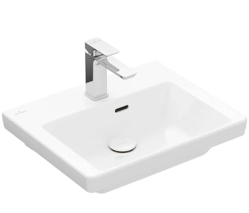 Villeroy & Boch Subway 3.0 Handwaschbecken, 500 x 400 mm, 1 Hahnloch, mit Überlauf, ungeschliffen, 4370FF, Farbe: Weiß Ceramicplus