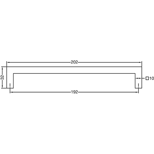 Unbekannt Grimme Euros 8542210192 Cabinet Handle Width 202 mm Kitchen Handle Brushed Stainless Steel Silver Hole Spacing 192 mm - Image 2
