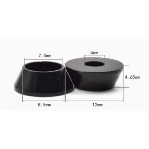 Image of 50pcs M4 Cone Cup Washers Anodized Aluminum Alloy Screw Gasket Countersunk Washers (Black)