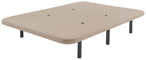 SHIITO | Base Tapizada 135x190 cm | Tejido 3D en Tela de Color Beige | Incluye aireadores de transpiración | Juego de 6 Patas