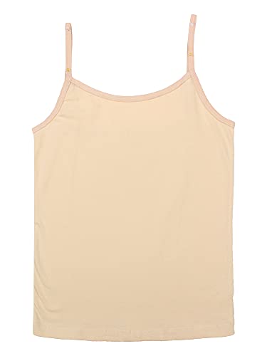 Image of BODYCARE Girl's Super Combed Cotton Spandex Regular Fit Camisole with Slip Soft & Comfortable Skin Friendly Innerwear Vest | Pack of 2