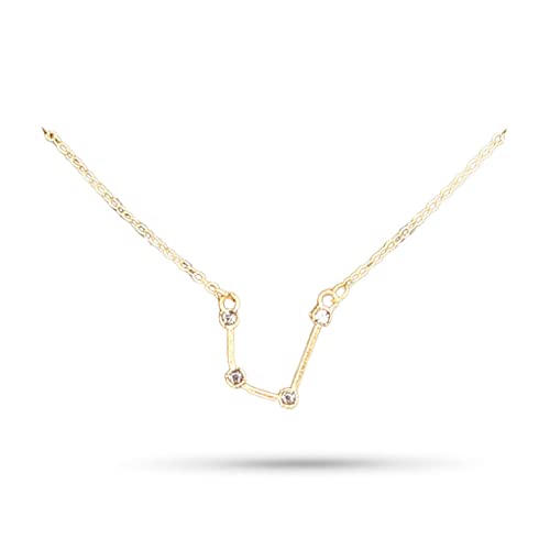 SUDNJIALQ 5 PCS Colar de amizade de strass DIY ins criativo pingente de aquário dourado