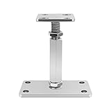 YORKING Pfostenträger Höhenverstellbar Höhe 140-200 mm Stützenfuß Verstellbar Verdecktem Anschluss Grundplatte160 x 80 mm Trägerplatte 80 x 80 mm Verzinkt Bodenfuß zum Aufschrauben