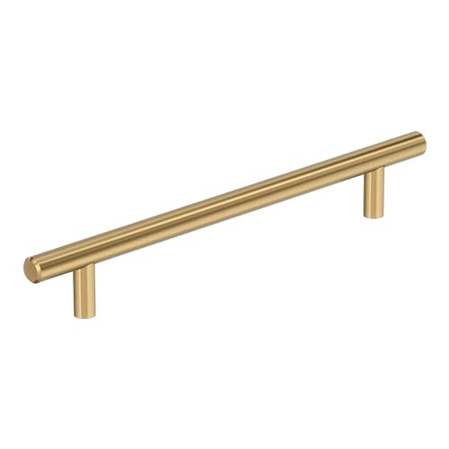 Image of Amerock 7 inch Bar Pulls Champagne Bronze Drawer Pull | 7 inch (178mm) Center-to-Center Mounting Distance and 9-3 /8 inches Overall Length, Durable Carbon Steel Cabinet Hardware
