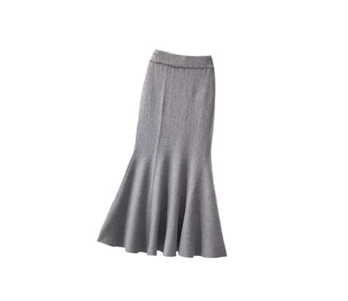 Women Knitted High Waist Package Hip Skirt Fishtail Office Long Skirt