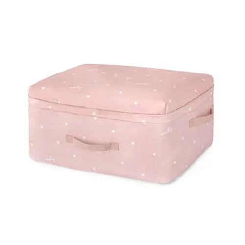 Bolsa de almacenamiento plegable, organizador for mantas, colchas de tela, bolsa de almacenamiento, organizador de armario, bolsa de viaje for el hogar(Pink,S)