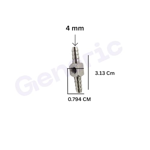 Image of Dental Chair Parts - Brass Nipple Size 4mm+ 4mm Two Way Joint, Superior Quality, Compact Design, Long Service Life (Pack of 3)