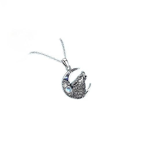 Pendentif en Pierre de Lune véritable avec chaîne collier en argent 925 pour homme