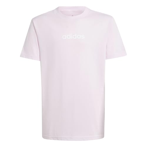 Adidas Mixte Enfant Essentials Linear Logo T-Shirt, Clear Pink/White, 11-12 Years