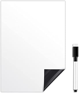 Magnetic Dry Erase Whiteboard Sheet A4 Magnetic Fridge White Board Magnetic Reusable Whiteboard with 1 Magnetic Pen for Home, Kitchen, Office and School Fridge, Taking Notes, Lists, Memos and Menus