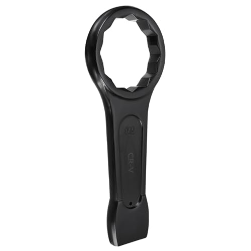 sourcing map Box End Striking Ring Wrench 145mm Metric CR-V Steel 12-Point Flat Strike Wrench Baking Paint Single Head Spanner Hand Tool for Mechanical Automotive Repair