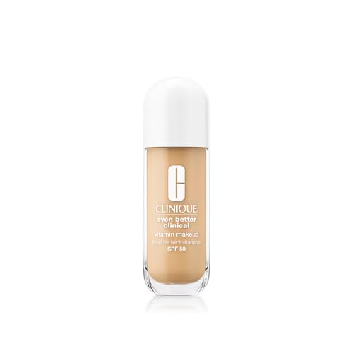 Clinique Even Better Clinical Fond de Teint Vitaminé SPF 50 Vitamines C, E + B3 | Couvrance Légère + Fini Radieux, 30 ml