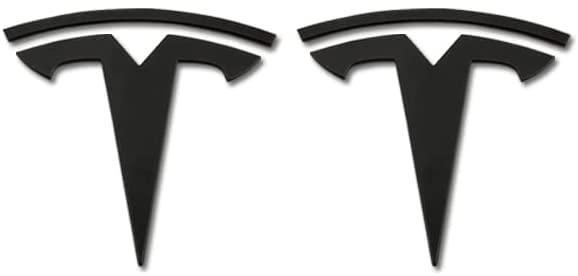 CoolKoTesla Model Y Front & Back Badge Decal Emblem Logo Decoration Covers - Matte Black