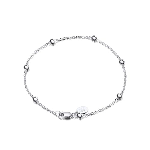 Bracelet chaîne de perles argent femme ajustable pour poignet fin et délicat