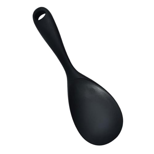 1pc Silicone Rice Spoon Soup Spoons Creative Rice Spoon Domestic Rice Home Rice Spoons Non Stick Rice Lovely Rice Spoon Rice Spoon Standable Rice Spoon Black FUNOMOCYA
