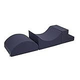 KiddyMoon Aire De Jeux en Mousse pour Enfants, Élément Rampe/Semi-Rouleau/Marches, Bleu ...