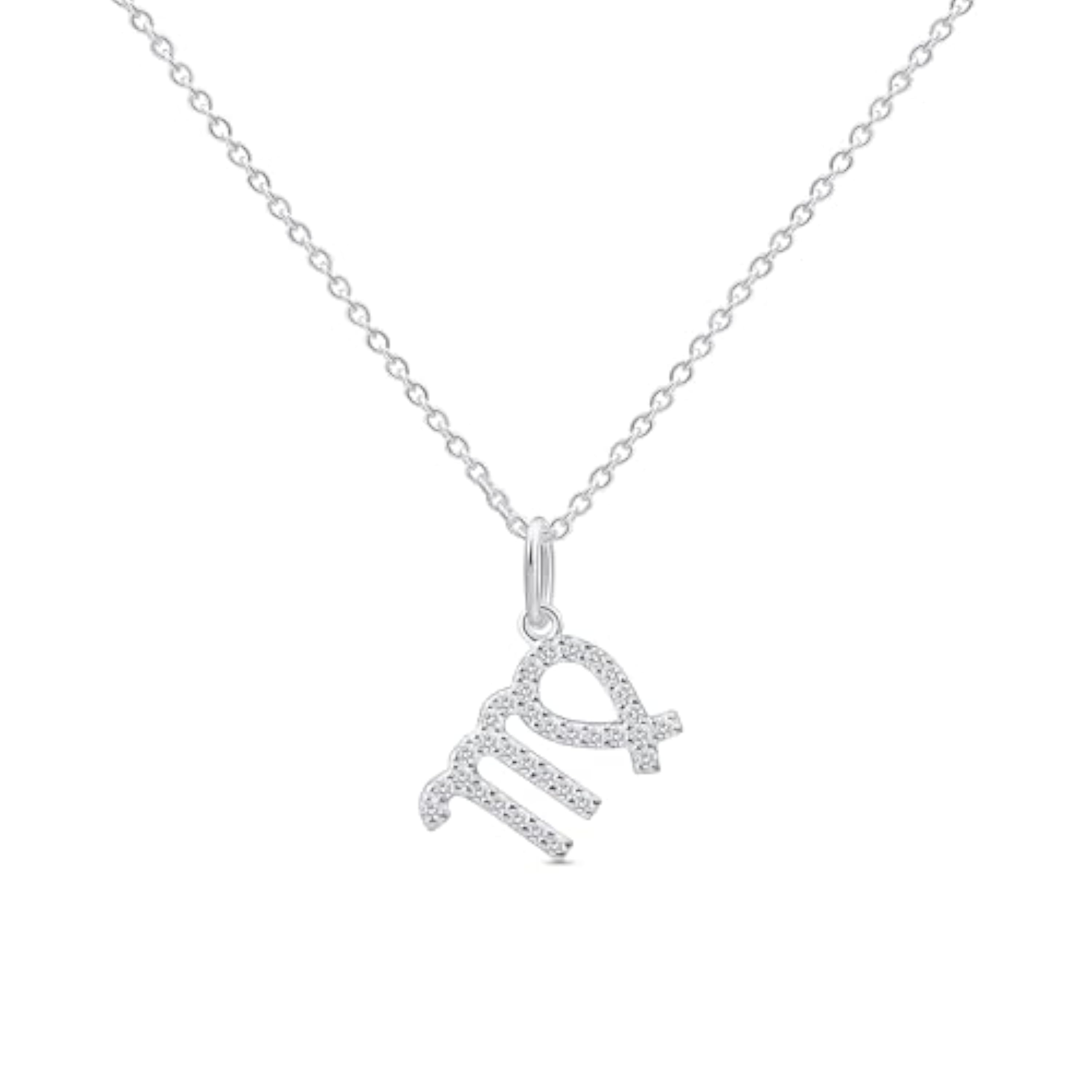 Amberta Signo del Zodiaco Virgo Collar para Mujer en Plata de Ley 925 con Circonitas - Collar Zodiacal
