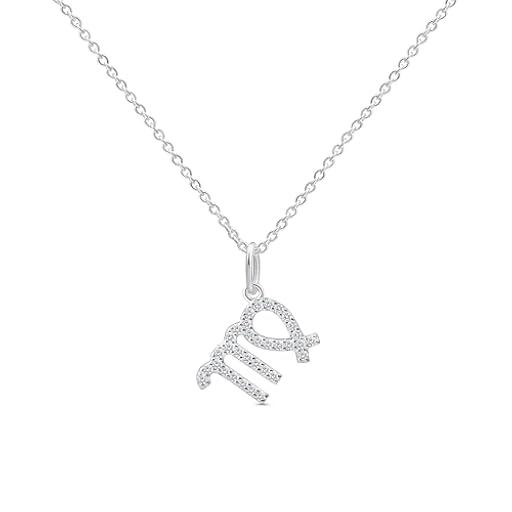 Amberta Signo del Zodiaco Virgo Collar para Mujer en Plata de Ley 925 con Circonitas - Collar Zodiacal | Ya disponible en tu tienda friki favorita! En mundofriki.es!