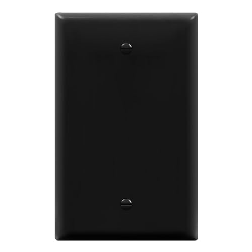 Image of ENERLITES Mid-Size Blank Wall Plate Cover, No Device, 1-Gang, 1 Pack, Black