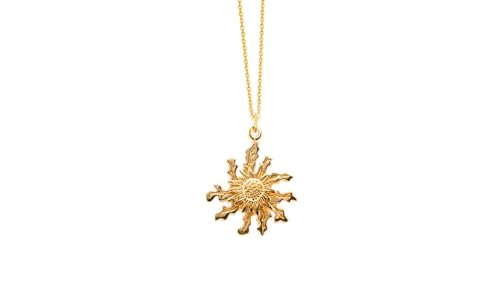 TALISMAN JEWELLERY Colgante Chapado Oro 3 micras 18k - Eguzkilore, Flor Vasca (16 MM)