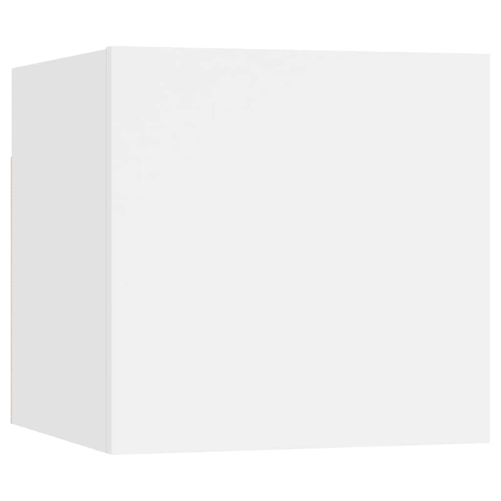 5-TLG. TV-Schrank-Set, Weiß Holzwerkstoff, Hängend, Modernes Media-Center für Wohnzimmer, Schlafzimmer, Viel Stauraum