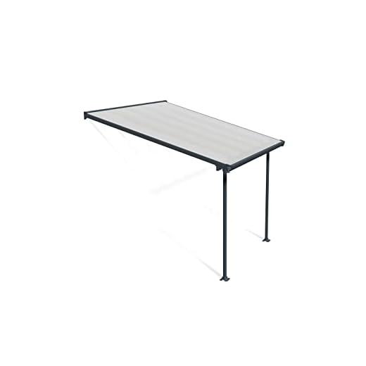 Palram Canopia Pergola Patio Cover Feria 3x3.05 m with Robust Structure for Year-Round Use - Grey