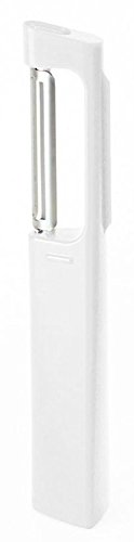 Marna K218W Standing Peeler, White, Easy to Fit in Your Hand, Triangular Grip (Freestanding/Vertical) Peeler, I-Type, Stainless Steel